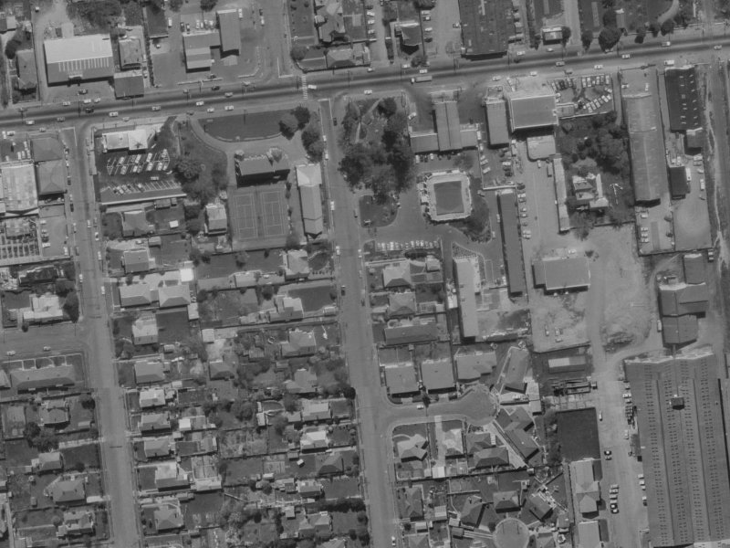 100 Mandeville Street from the air, 1970-1974