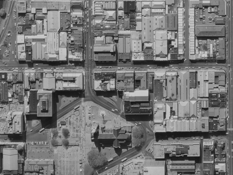 56 Cathedral Square from the air, 1970-1974
