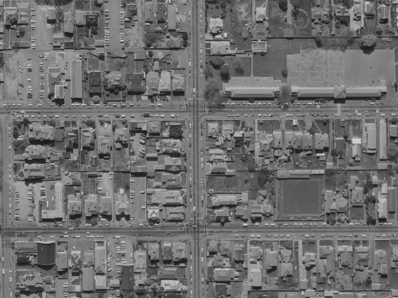 296 Barbadoes Street from the air, 1970-1974