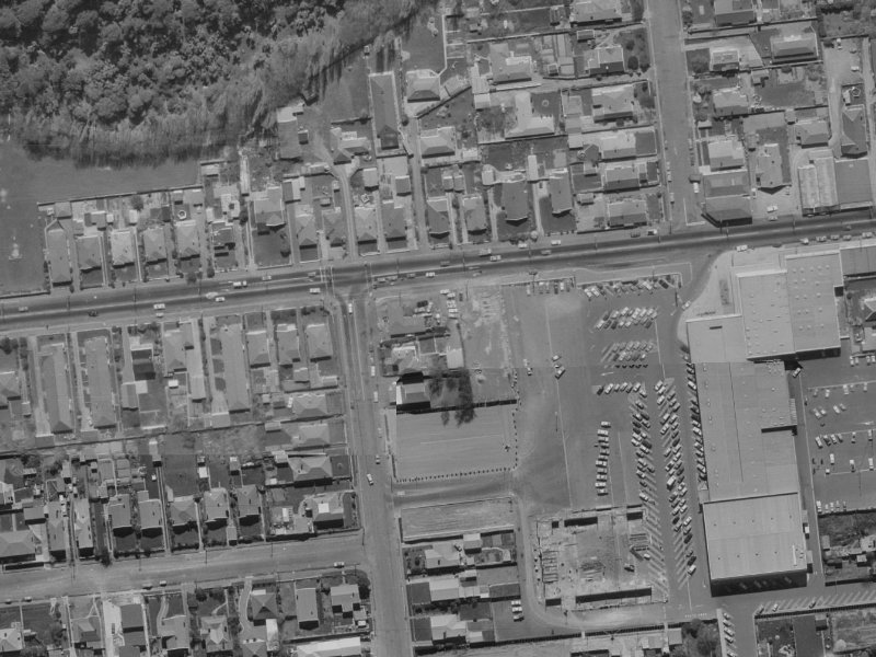 155 Riccarton Road from the air, 1970-1974