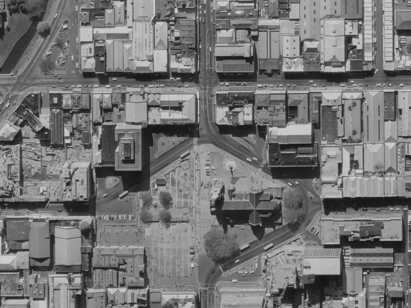 62-66 Cathedral Square from the air, 1970-1974