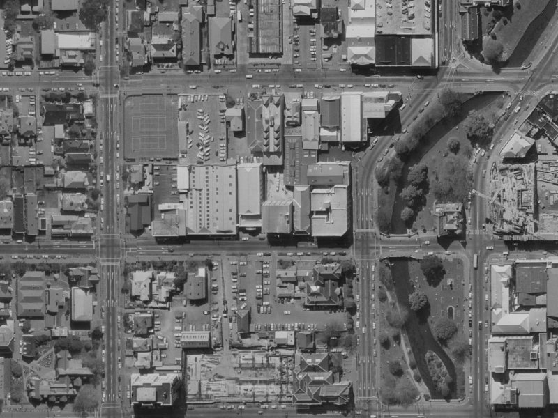 65 Worcester Boulevard from the air, 1970-1974