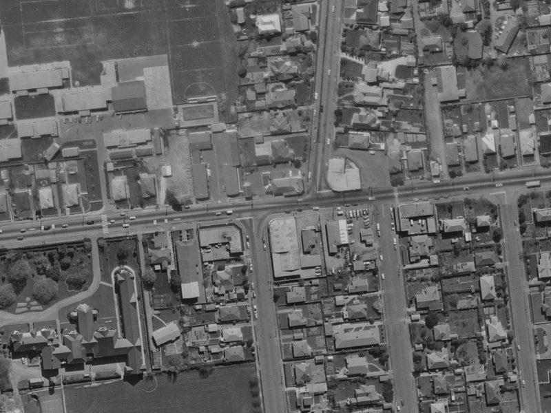 242 Riccarton Road from the air, 1970-1974