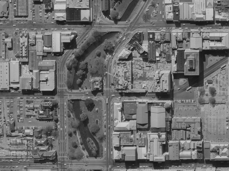170 Oxford Terrace from the air, 1970-1974
