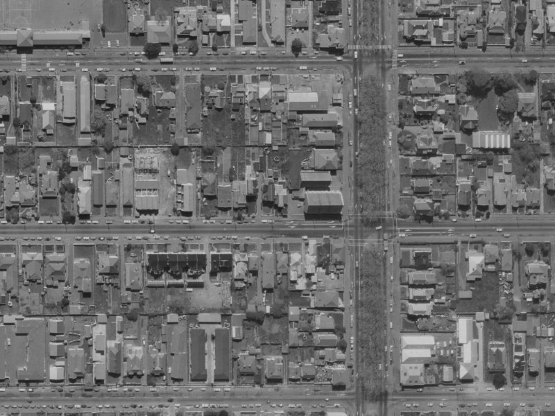 275-277 Worcester Street from the air, 1970-1974