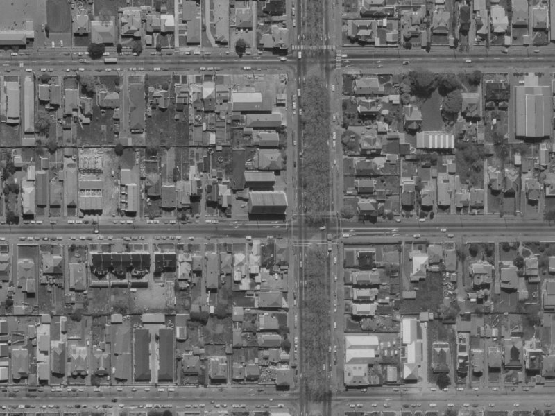279-285 Worcester Street from the air, 1970-1974