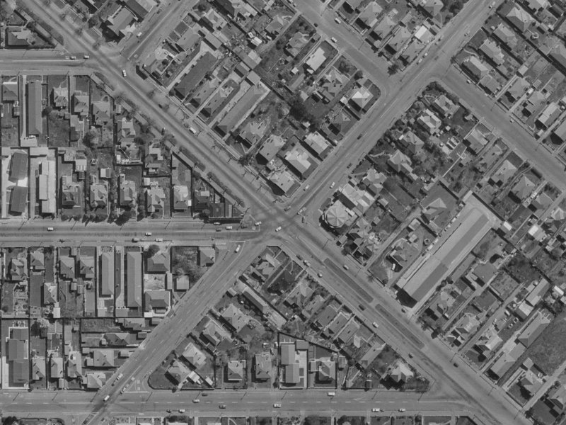 Linwood Avenue from the air, 1970-1974