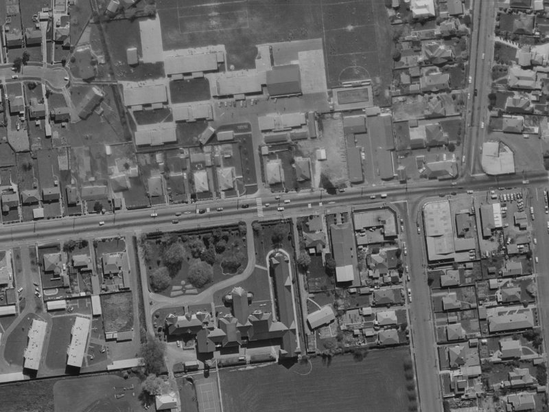 258 Riccarton Road from the air, 1970-1974