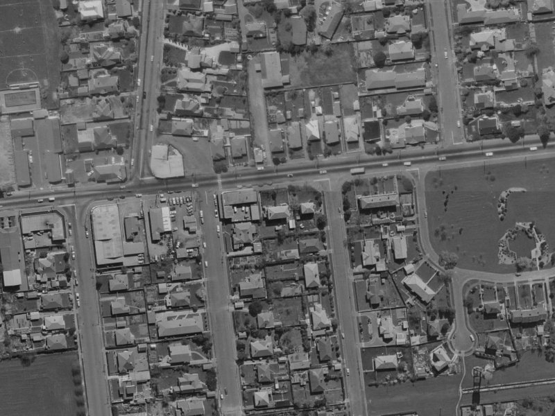 229 Riccarton Road from the air, 1970-1974