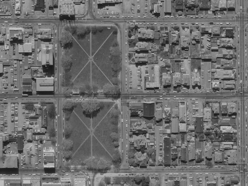 197 Latimer Square from the air, 1970-1974
