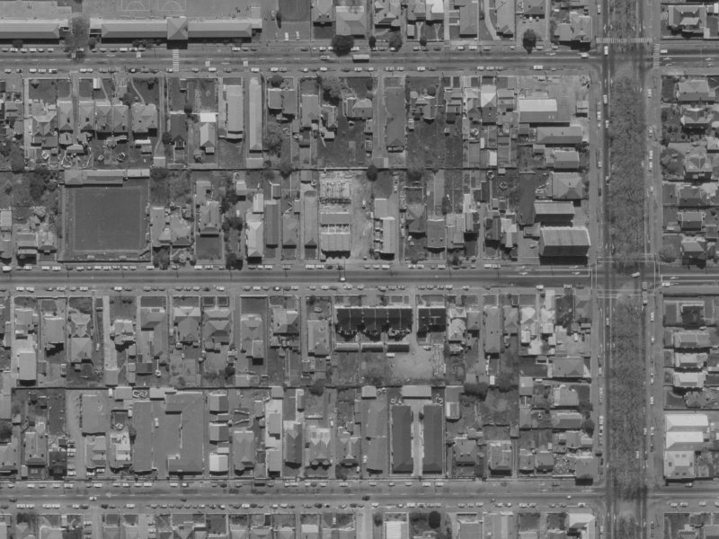 258-260 Worcester Street from the air, 1970-1974