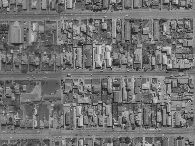 355-359 Worcester Street from the air, 1970-1974