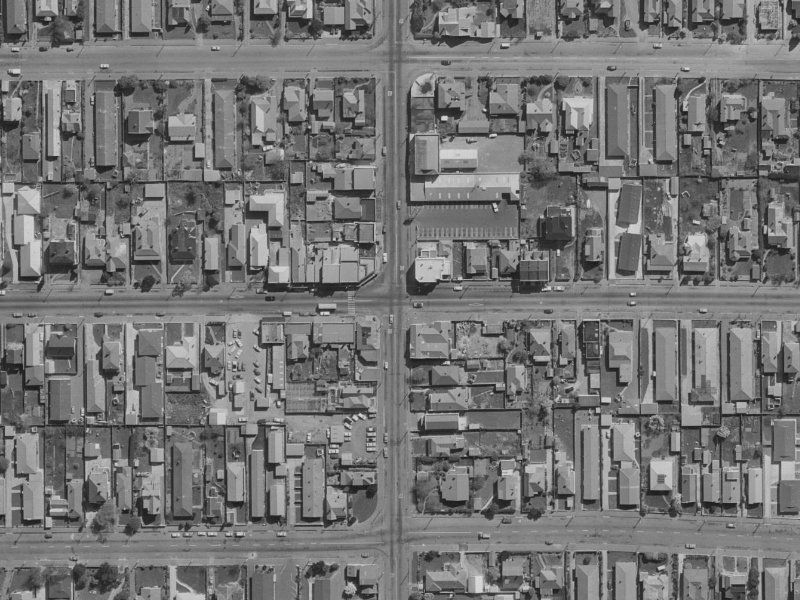 87 Stanmore Road from the air, 1970-1974