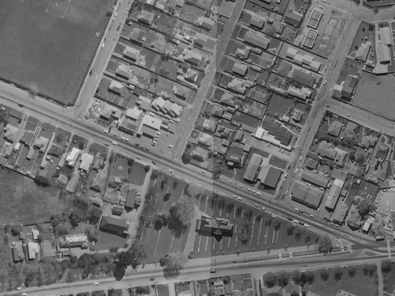 Yaldhurst Road from the air, 1970-1974