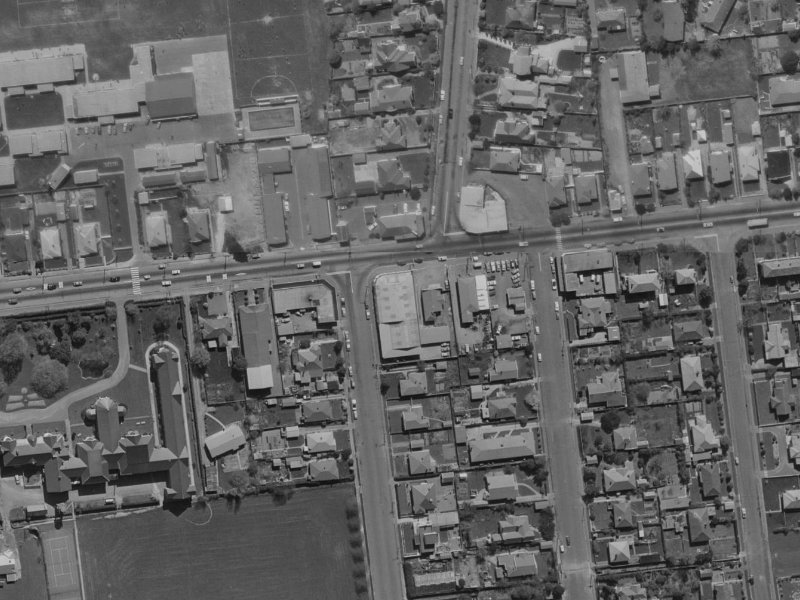 247 Riccarton Road from the air, 1970-1974
