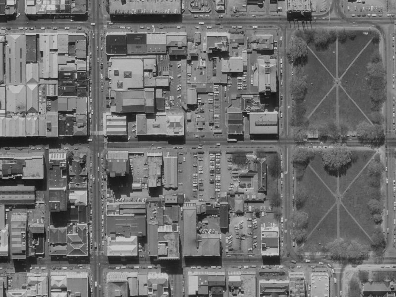 153-157 Worcester Street from the air, 1970-1974