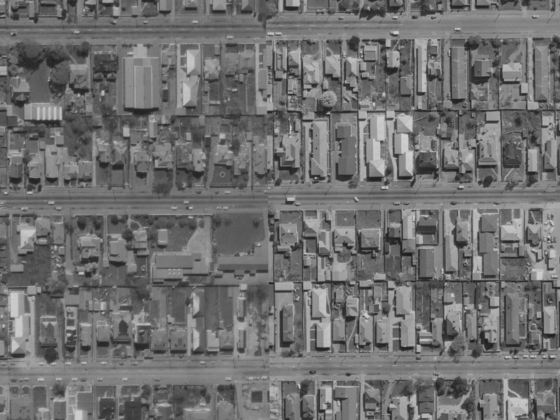 336A Worcester Street from the air, 1970-1974