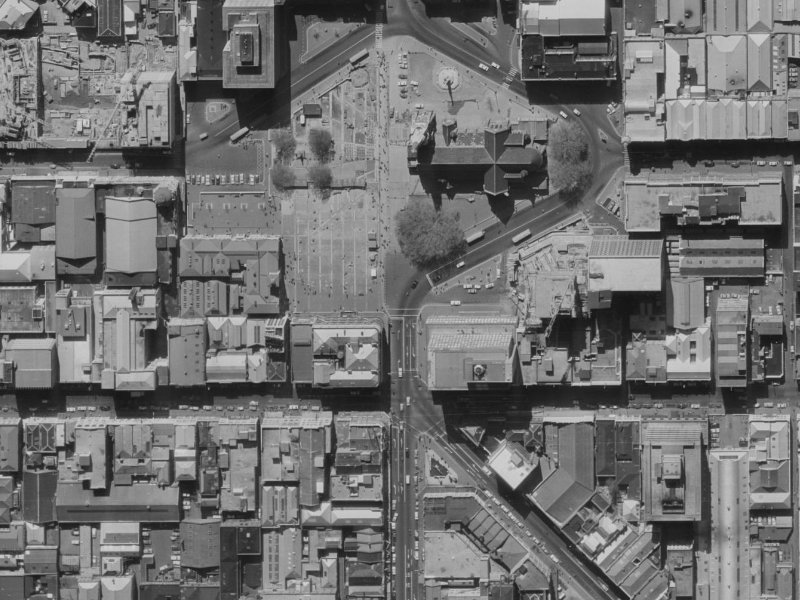 2-8 Cathedral Square from the air, 1970-1974