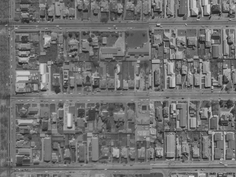 349 Hereford Street from the air, 1970-1974
