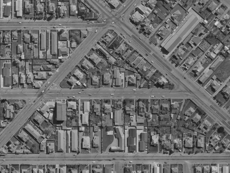 609 Hereford Street from the air, 1970-1974