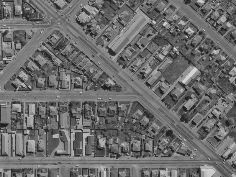 617 Hereford Street from the air, 1970-1974