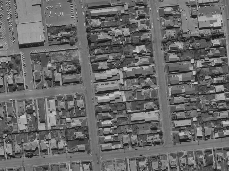 35-39 Dilworth Street from the air, 1970-1974