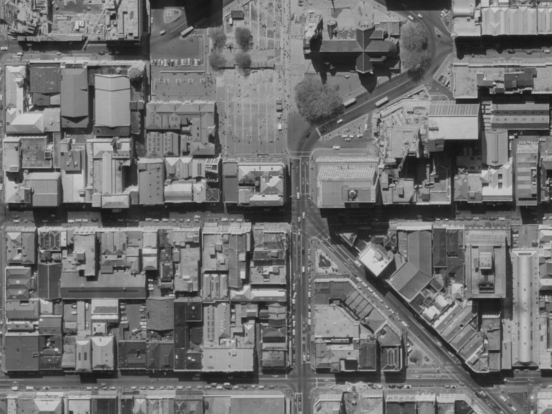 115-125 Hereford Street from the air, 1970-1974