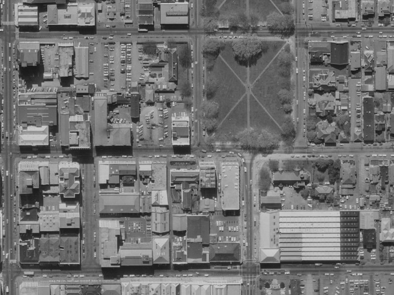 3/214 Hereford Street from the air, 1970-1974
