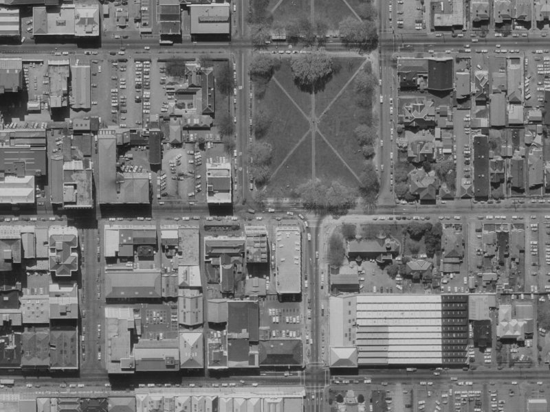 214 Hereford Street from the air, 1970-1974