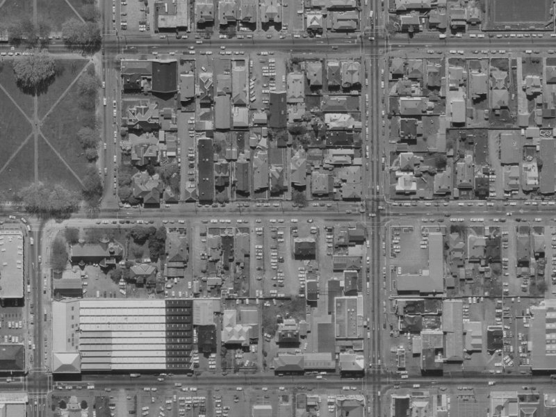 243 Hereford Street from the air, 1970-1974