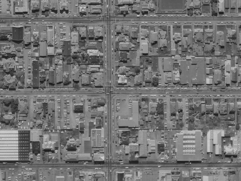 268 Hereford Street from the air, 1970-1974
