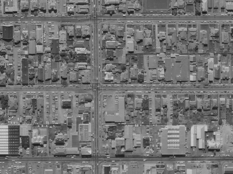 265 Hereford Street from the air, 1970-1974