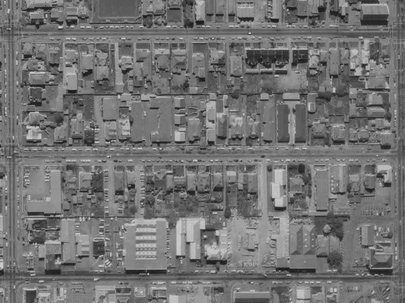 293 Hereford Street from the air, 1970-1974