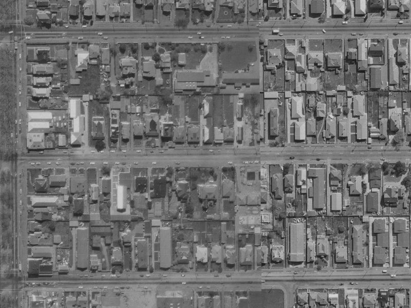 335 Hereford Street from the air, 1970-1974