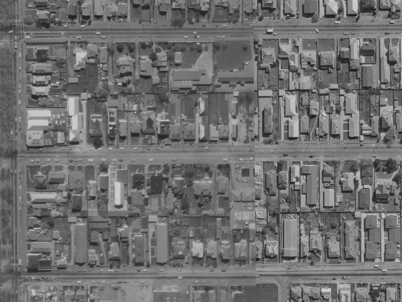 337 Hereford Street from the air, 1970-1974