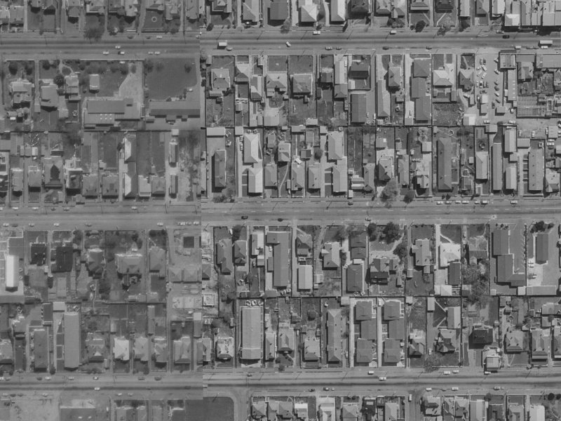 391 Hereford Street from the air, 1970-1974