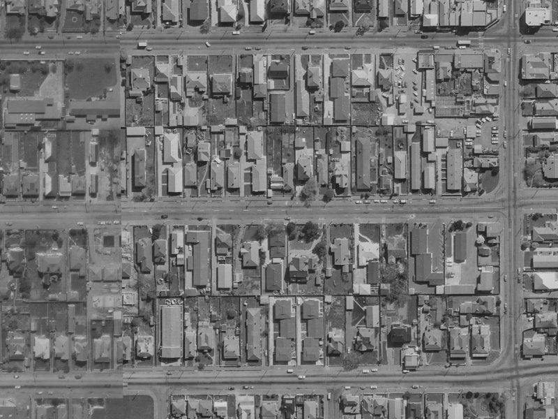 402 Hereford Street from the air, 1970-1974