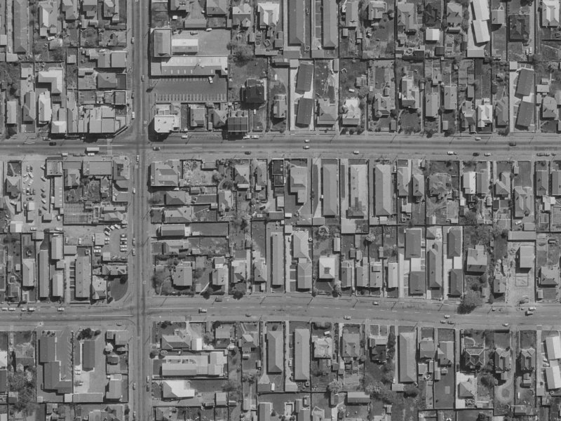 454 Hereford Street from the air, 1970-1974