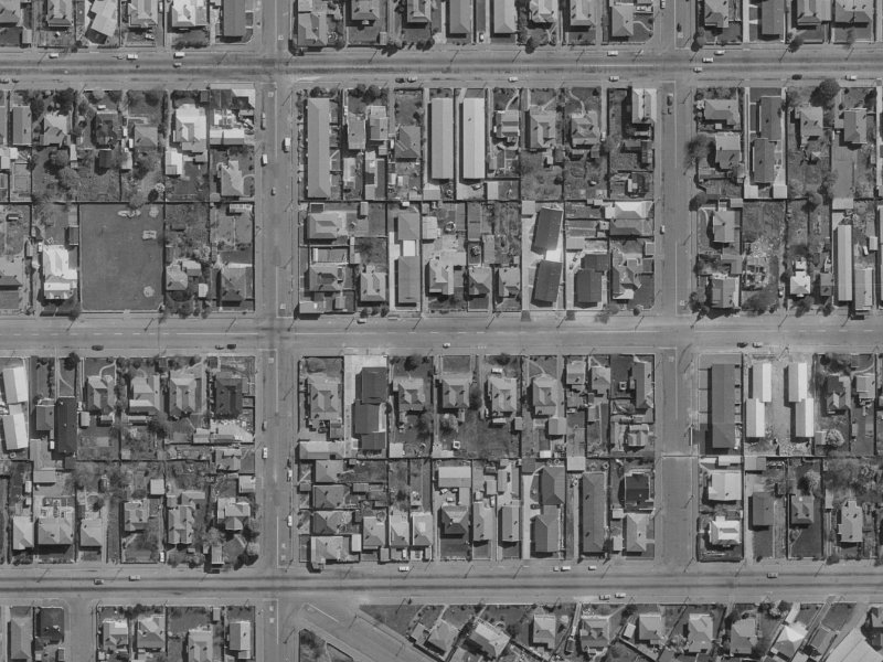 523 Hereford Street from the air, 1970-1974