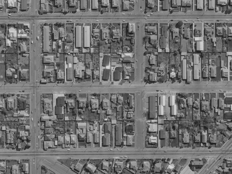 542 Hereford Street from the air, 1970-1974