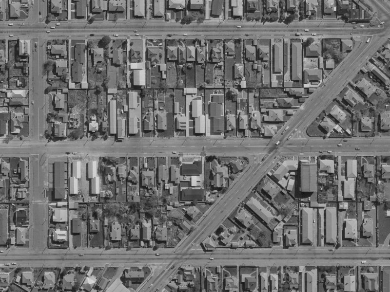 569 Hereford Street from the air, 1970-1974