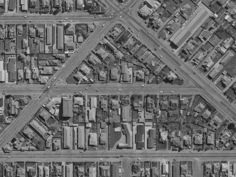 605 Hereford Street from the air, 1970-1974