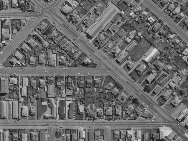 632 Hereford Street from the air, 1970-1974