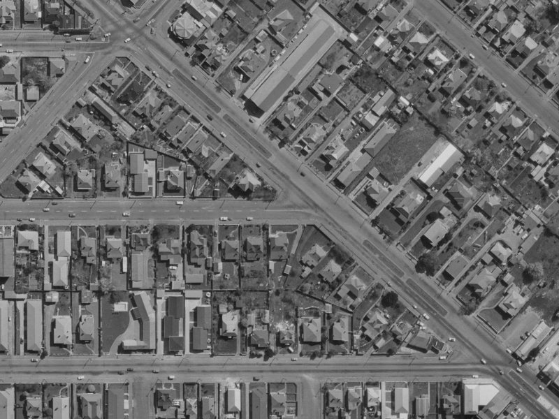 634 Hereford Street from the air, 1970-1974