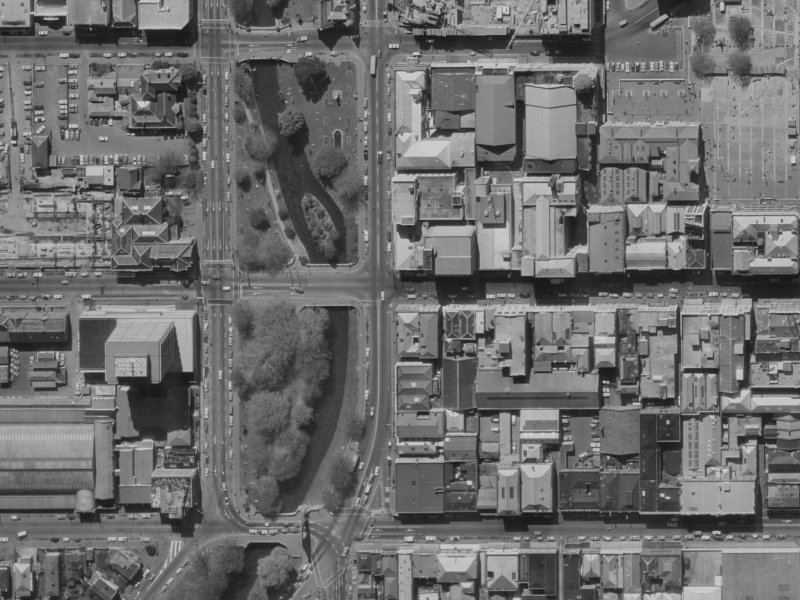 72 Hereford Street from the air, 1970-1974