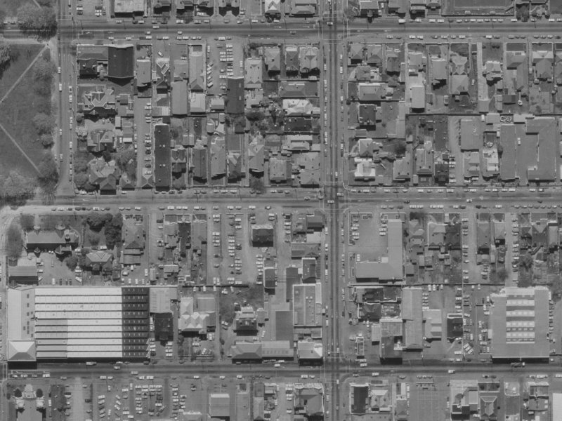 258 Hereford Street from the air, 1970-1974