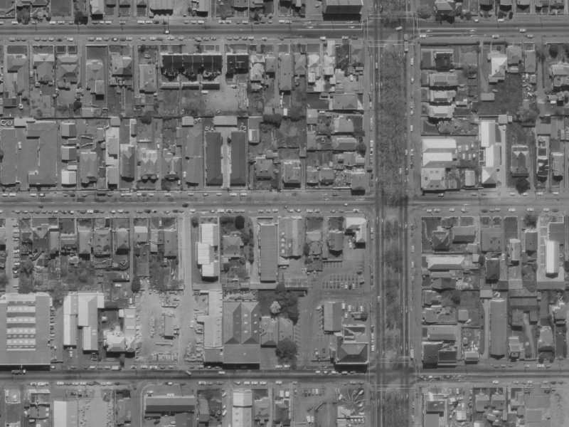 322 Hereford Street from the air, 1970-1974