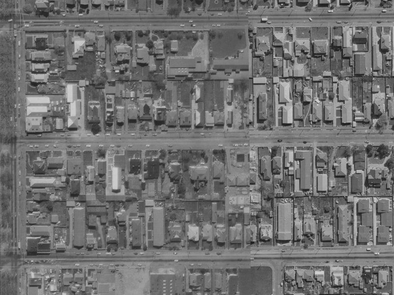 358 Hereford Street from the air, 1970-1974