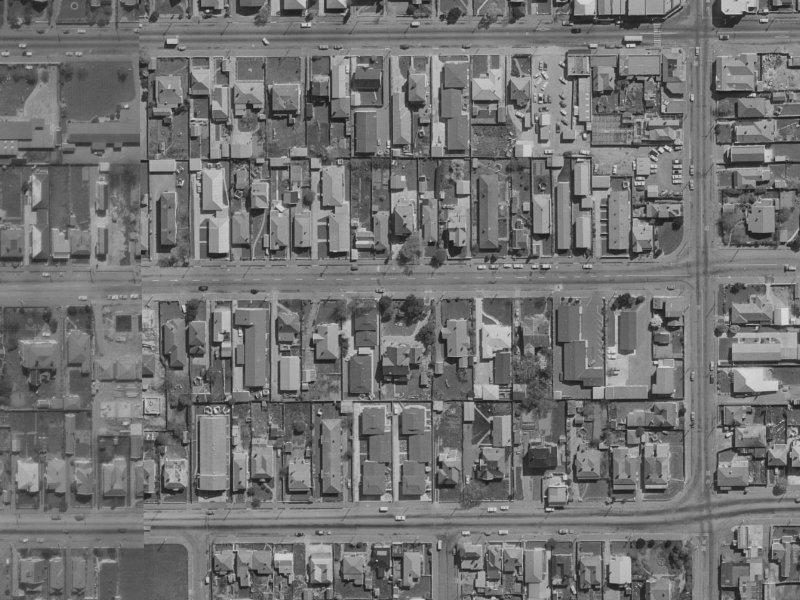 404 Hereford Street from the air, 1970-1974
