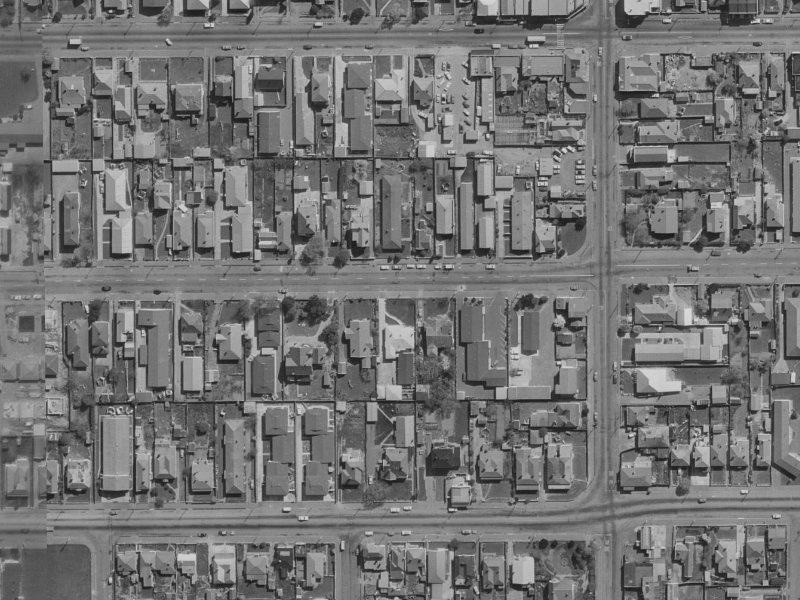 418 Hereford Street from the air, 1970-1974